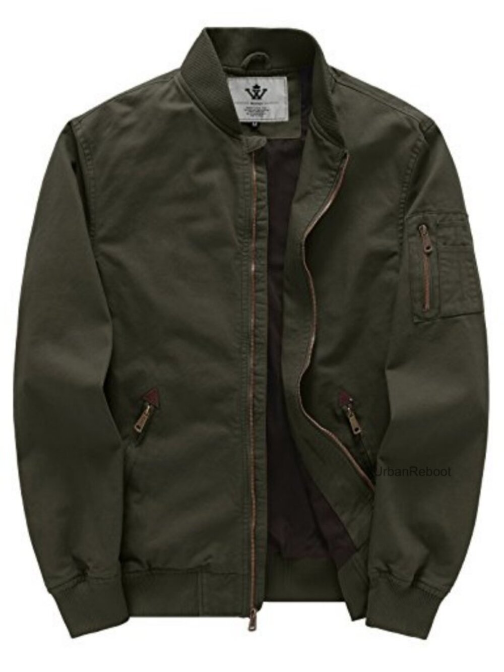 WenVen Men's Lightweight Cotton Bomber Jacket Military Flight Casual